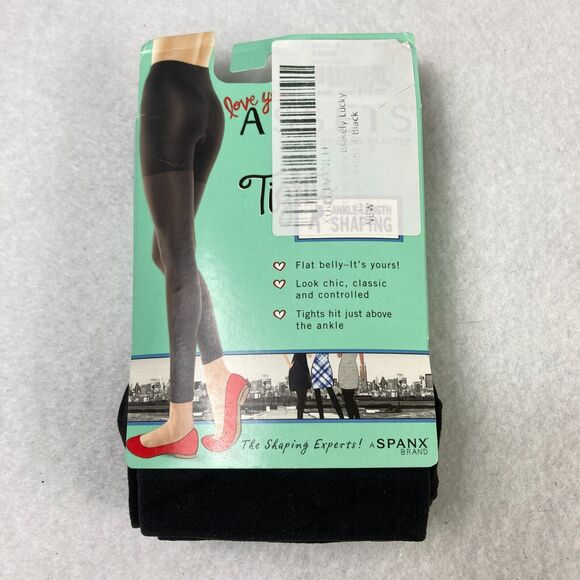 SPANX Assets by‎ Sara Blakely Ankle Shaping Tights Women's 4 Black Shapewear NWT - Picture 1 of 7